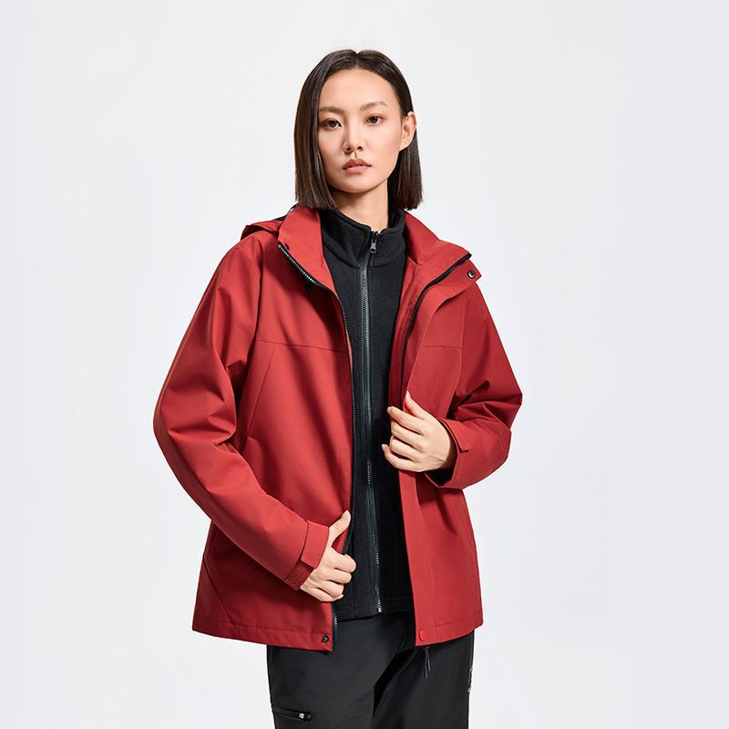 Men's and women's autumn and winter two-piece set: a windproof, waterproof, and wind-resistant outerwear jacket with a hood, suitable for outdoor activities and providing warmth