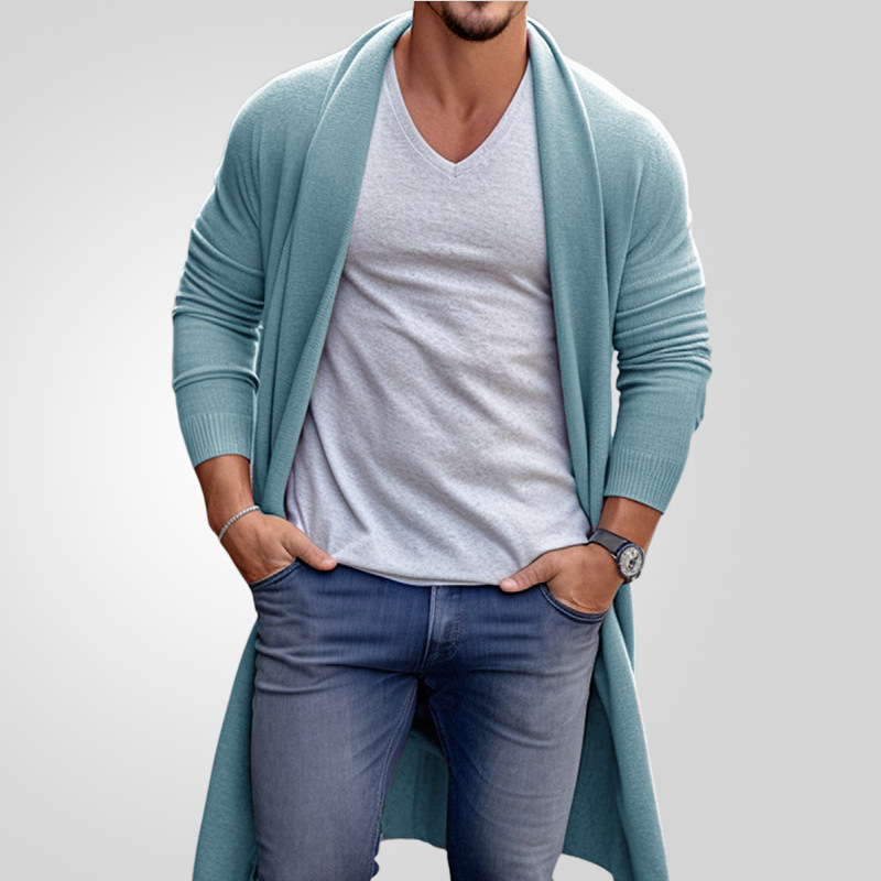 Men's Clothing spring and autumn thin sweaters men's loose long woolen jacket_voghion.com