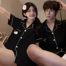 kitty情侣睡衣夏季短袖短裤云朵棉可爱卡通男女生家居服夏天套装