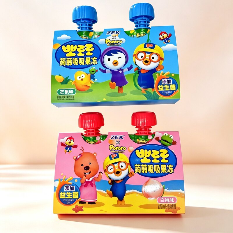 Pororo Mango White Peach Flavor Konjac Squeeze Jelly 2-Pack Jelly Birthday Gift Box Return Gift Snacks Pororo Mango White Peach Flavor Konjac Squeeze Jelly 2-Pack Jelly Birthday Gift Box Return Gift Snacks