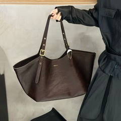 复古植鞣皮托特包女高级感时尚通勤手提菜篮子包大容量单肩包大包