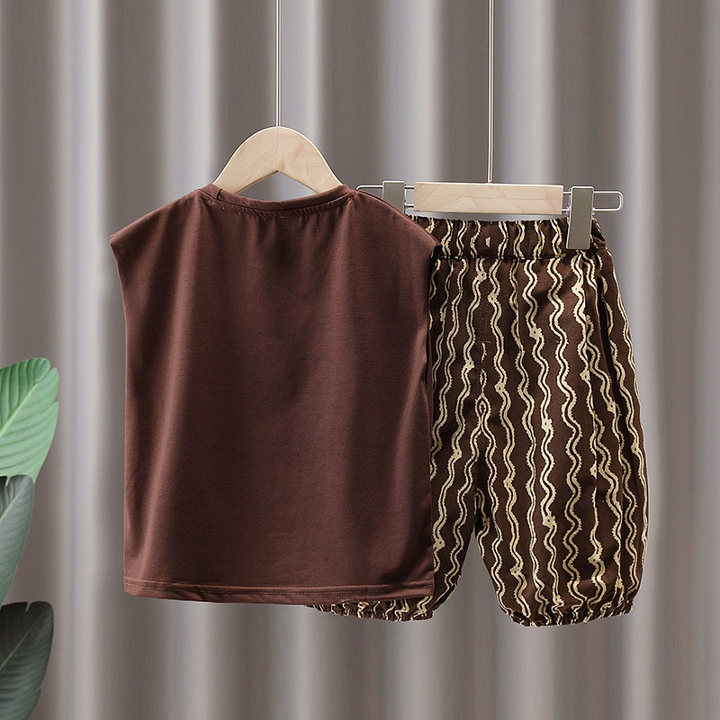 3527 ropa de verano para niños traje de niños verano 2023 nuevos niños chaleco sin mangas para Bebés Ropa exterior traje de dos piezas