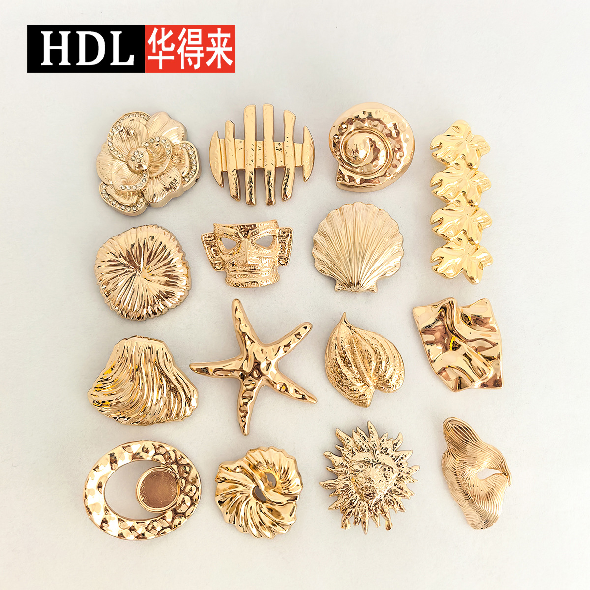 Creative Imitation Shell-Shaped Metal Buttons, Hand-Sewn Buttons, Versatile Suit Jacket Decorative Buttons, Coat Buttons
