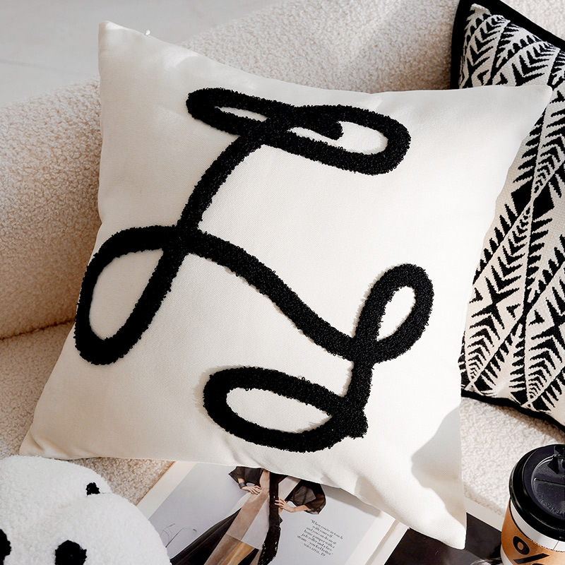 フランスの森の白黒のチェス盤のインスタ風の高級な抱き枕のソファーの枕のような窓のクッションの抱き枕カバーは芯をくわえます。