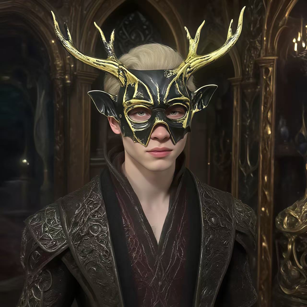 Máscara de Cornamenta Luminosa de Plástico para Fiesta de Cosplay