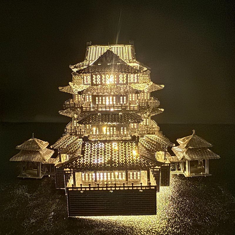 滕王阁不锈钢3D金属拼图DlY立体拼图模型玩体玩具厂家跨境严选|undefined