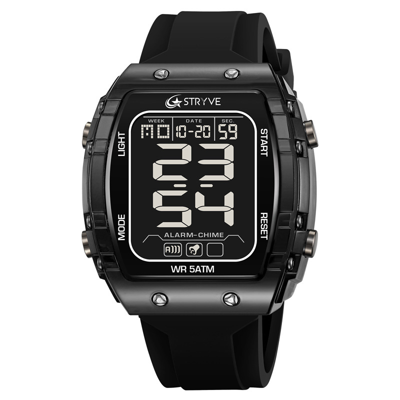 STRYVE 8031 moda hombre reloj deportivo digital nocturna electrónica reloj de pulsera impermeable al aire libre reloj de estudiantes