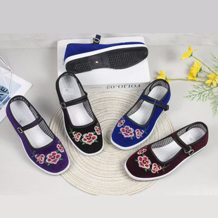 Old Beijing Cloth Shoes, Spring & Fall Generation Women's Cloth Shoes, Corduroy Cloth Shoes, Hotel Work Dance Shoes, Middle-Aged and Elderly Mother's Shoes