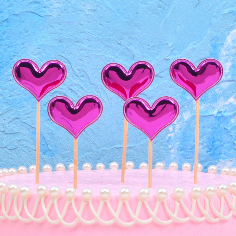 Cake topper heart picks, assorted red/rose and mixed sets, multiple pack sizes (70–100 pcs)
