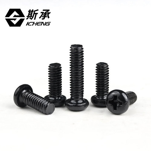 PM black zinc plated 304 stainless steel cross round head small screws PM pan head machine wire bolts GB818M1-M8