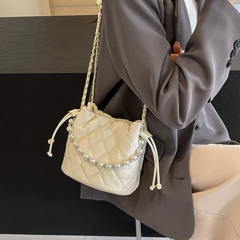 Изысканная маленькая сумка из жемчуга, сумка на одно плечо, в стиле Chanel