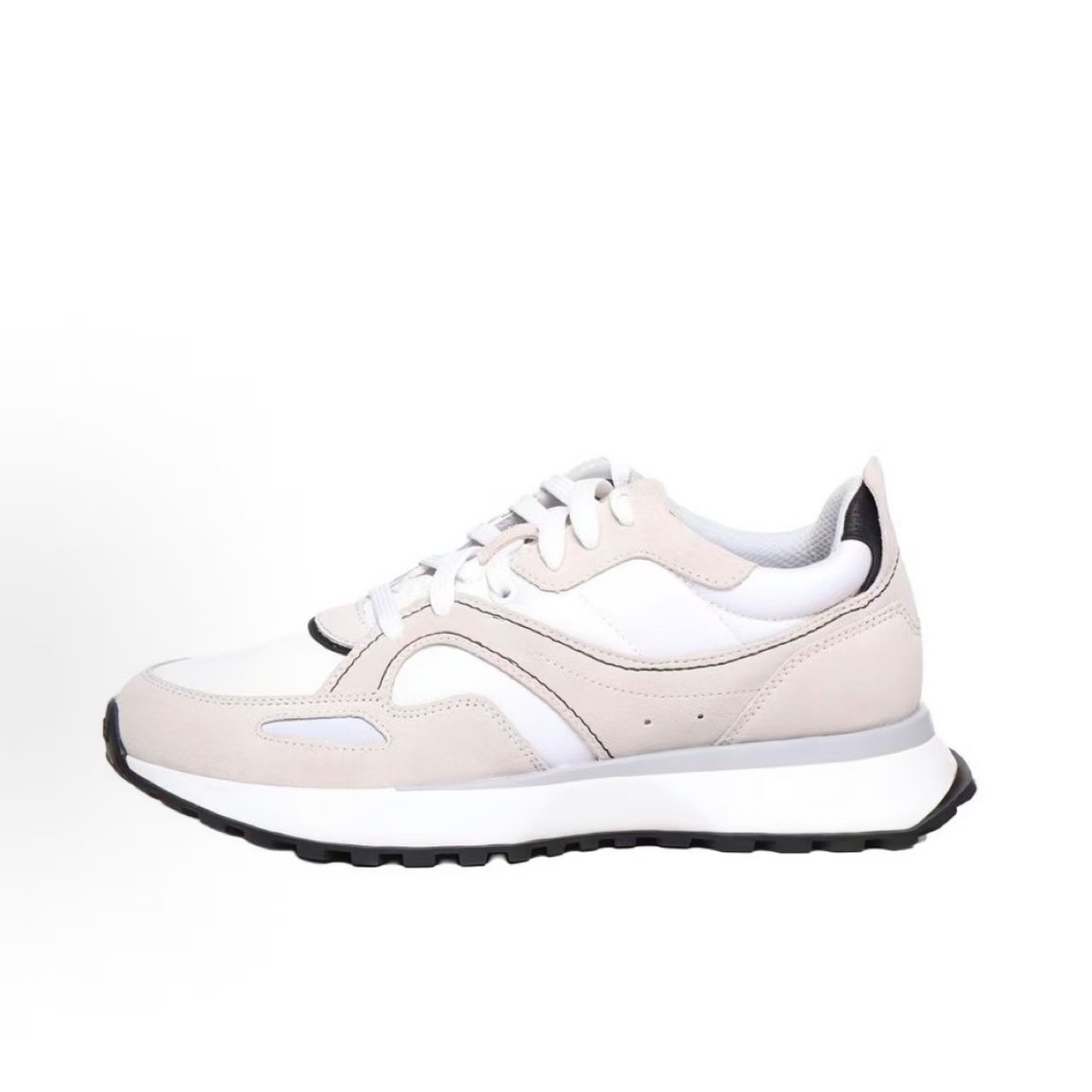 Europa estación nueva moda de zapatos de cuero zapatos casuales de hombre transpirables, moda universal y cómodos zapatos para correr con suela gruesa