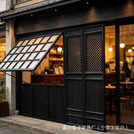 侘寂风老榆木窗户酒店民宿酒店窗格仿古可折叠窗户框进户门实木门