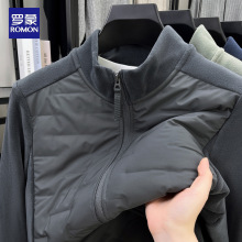 罗蒙秋冬新款男士轻薄羽绒服户外加绒加厚保暖冲锋衣内胆抓绒外套