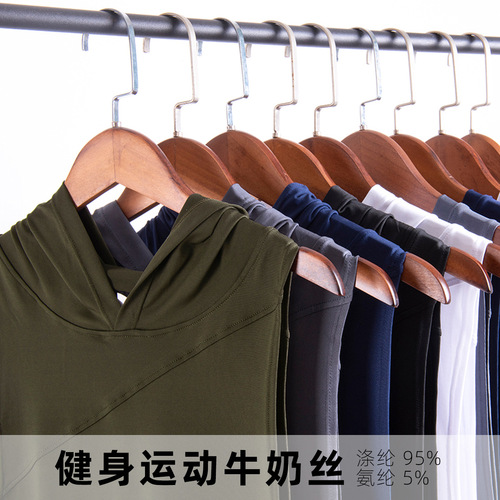 Cross-border relaxed large code men's summer hooded fitness quick-drying backless top sweat running basketball top