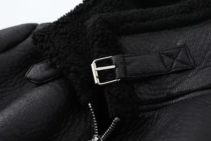 Urban casual, fashionable and simple faux leather jacket, a new winter top for women, a loose and slimming European and American style coat pic 4