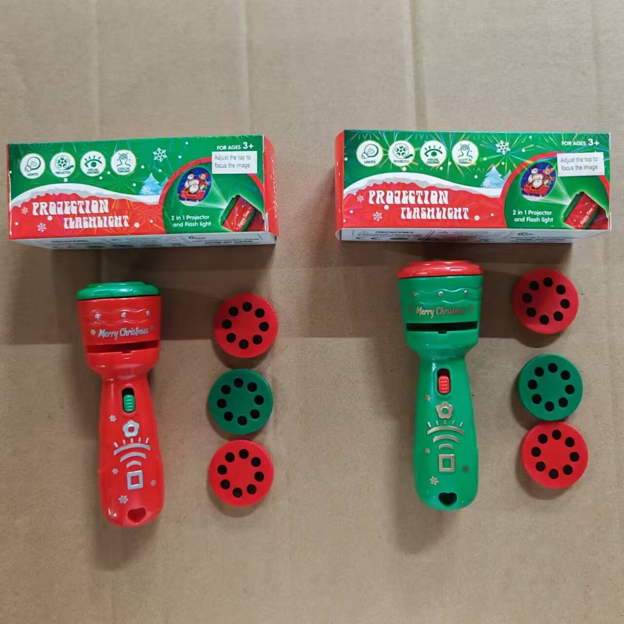 Linterna de proyección de Navidad para niños transfronterizos Juguetes educativos Patrón luminoso Regalo de Navidad Educación temprana