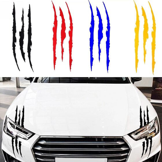 Foreign trade car headlight decoration Hood lamp eyebrow Scratch Sticker ghost claw car sticker creative modification personality sticker waterproof