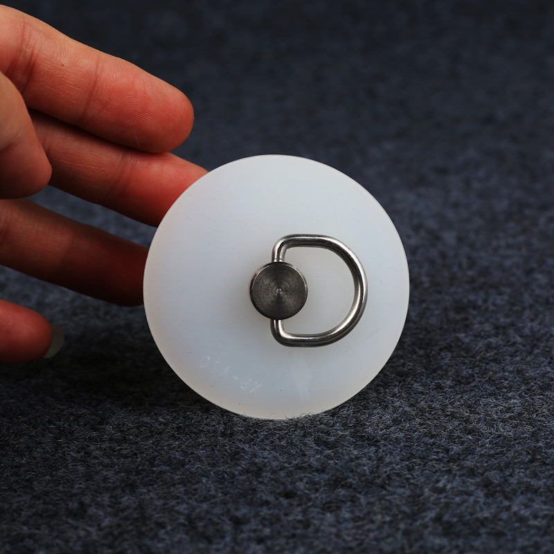 Steel ring silicone bathtub drain mop pool basin sink drain plug wooden bucket laundry pool water seal cover