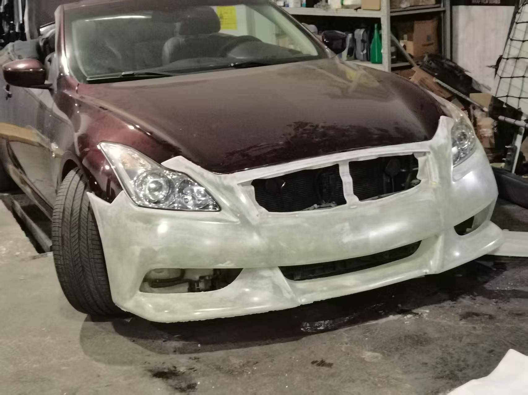Suitable for Infiniti G37 Modified Front Bumper G37 Large Surround Front Bumper Handmade Resin Carbon Fiber