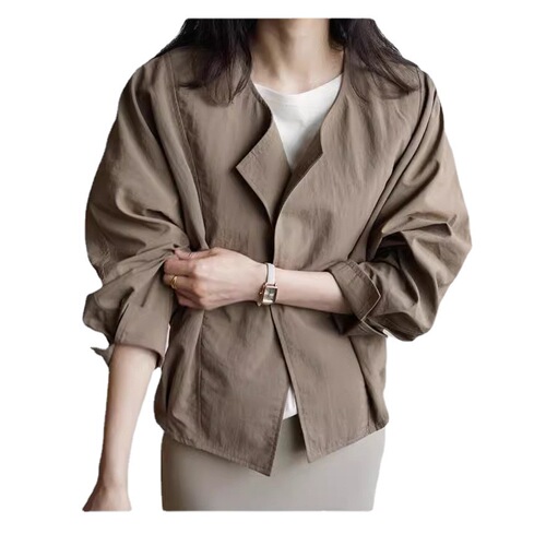 2025 Korean Spring and Summer New Loose Plus Size Round Neck Sun Protection Top Air Conditioning Cardigan Thin Short Jacket Shirt