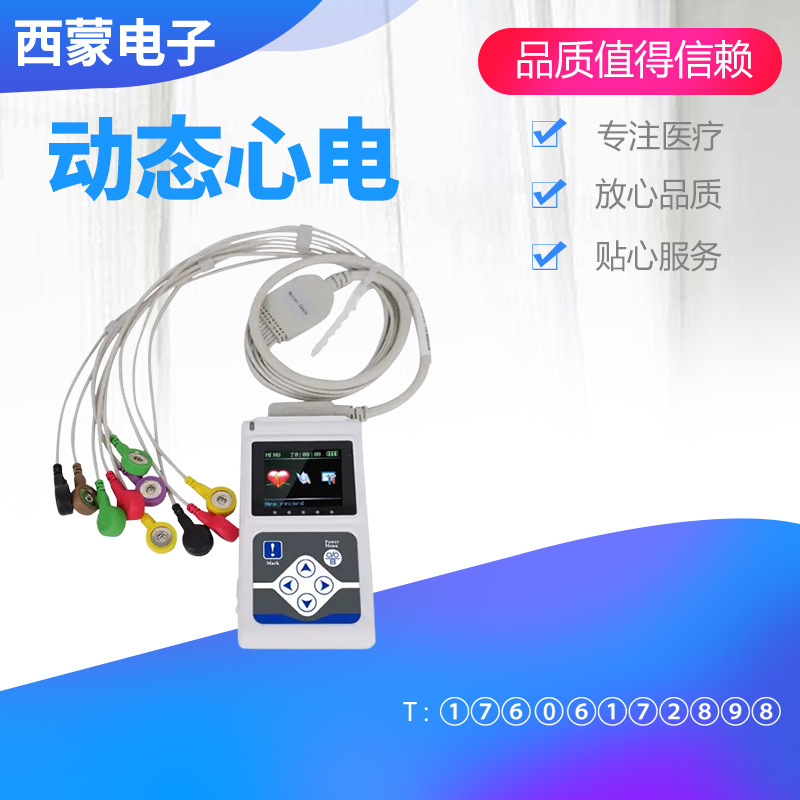 12-Lead Holter 24-Hour Electrocardiometer Heart Rate Monitor Portable Medical Holter 12-Lead Holter 24-Hour Electrocardiometer Heart Rate Monitor Portable Medical Holter