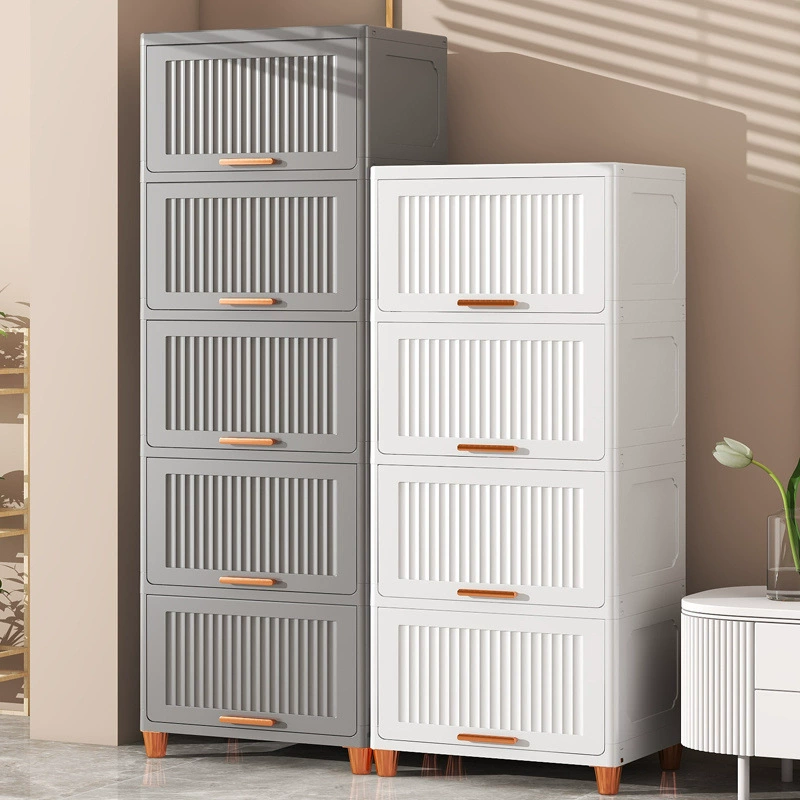 Шкаф для хранения с открытой дверью, шкаф для хранения в домашней гостиной, многослойная стойка для хранения одежды, простой шкаф, прикроватная тумбочка для спальни