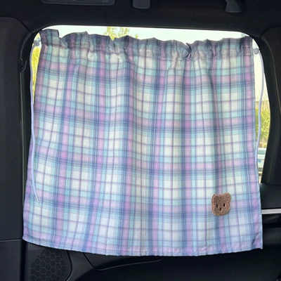 Sun shade – Cross-border wholesale car sun protection - jk-plaid-curtains-blue