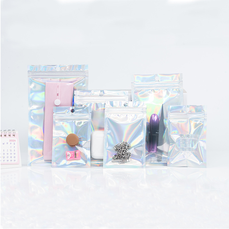 Bolsas autosellables láser de colores, bolsas láser yin-yang, bolsas de sellado transparentes, bolsas de sellado para fundas de teléfono, bolsas autosellables para embalaje de joyería