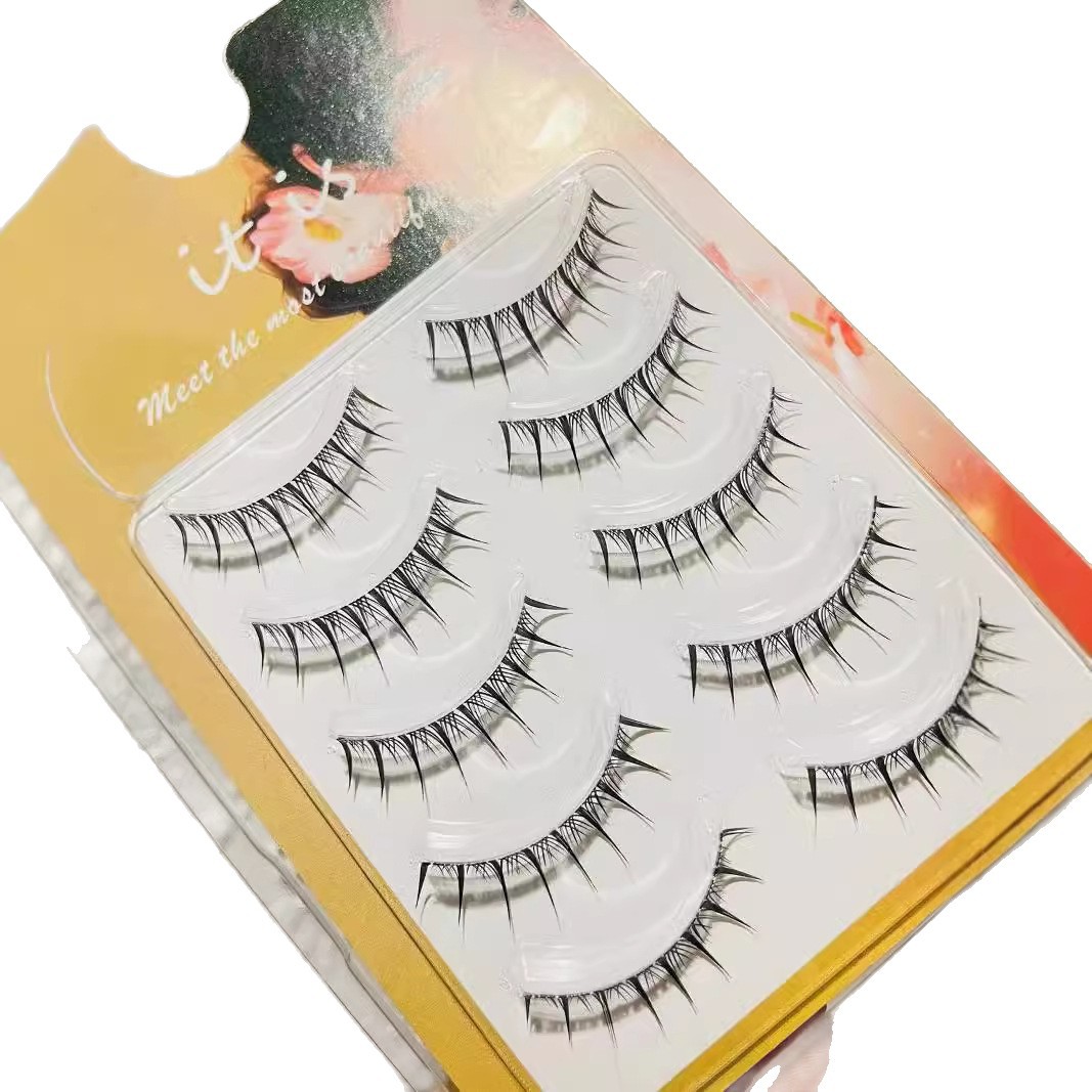 Maquillaje especial para las pestañas falsas de madres naturales transparentes, flores de sol novatos, cómics tailandeses salvajes, desorden
