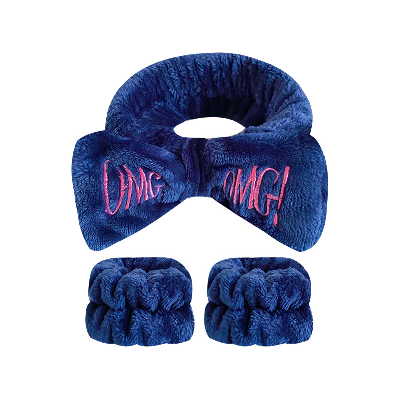 Amazon transfronteriza OMG arco banda de pelo correa de muñeca traje de las mujeres lavado de cara franela diadema pulsera absorbente
