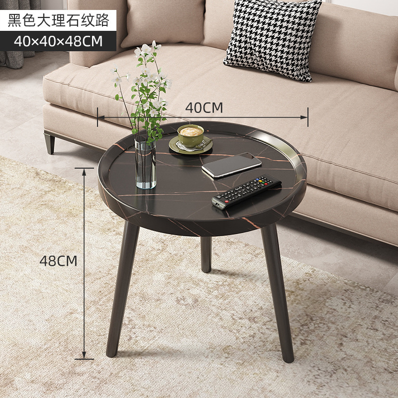 Nordic minimalista pequeño apartamento mesa de café Nordic ronda balcón Mesa de la sala de estar de doble capa mesita de noche pequeña mesa redonda al por mayor