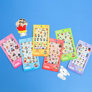 LB-2 South Korea flyingwhales Crayon Small New Transparent Cartoon Hand Account Decoration Photo Goo Card Transparent Sticker