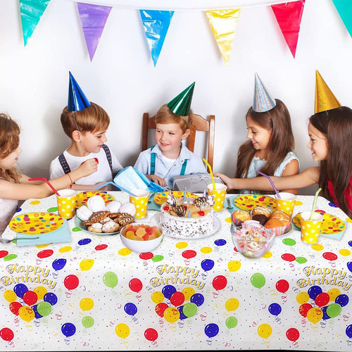 One-time colorful balloons plastic tablecloth 54x108 inches birthday Christmas party tablecloth rectangular tablecloth