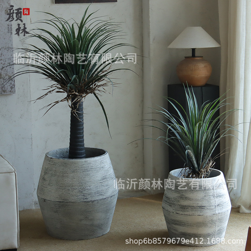 Cementes artísticos de gran calibre nórdico sala de estar terraza jardín patio centro comercial gran maceta verde decoración