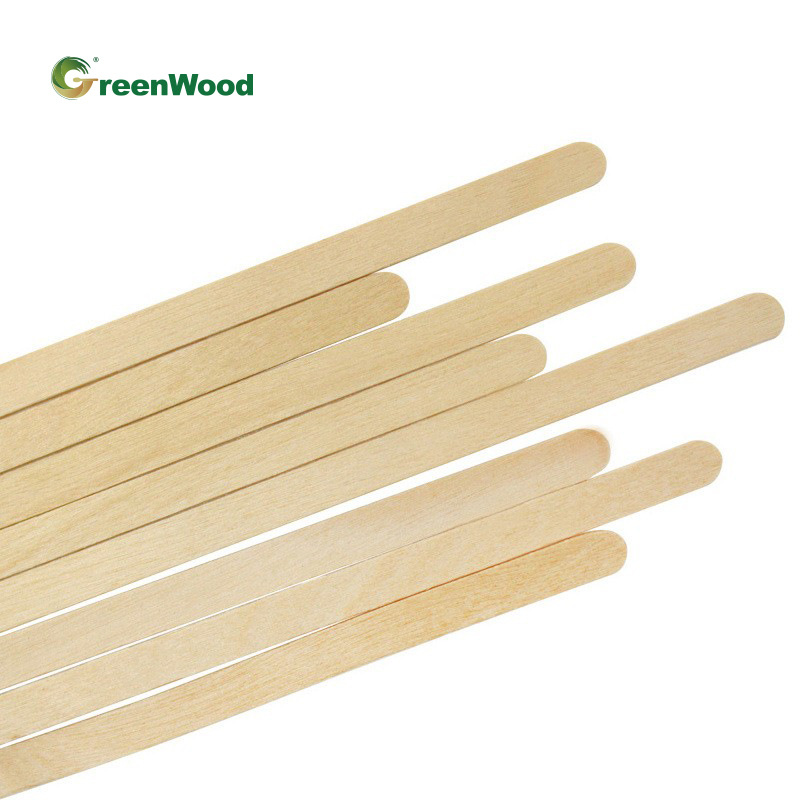 Barras de café desechables degradables de madera, paquetes independientes de un solo paquete, barras de mezcla de té de leche ecológicas personalizadas