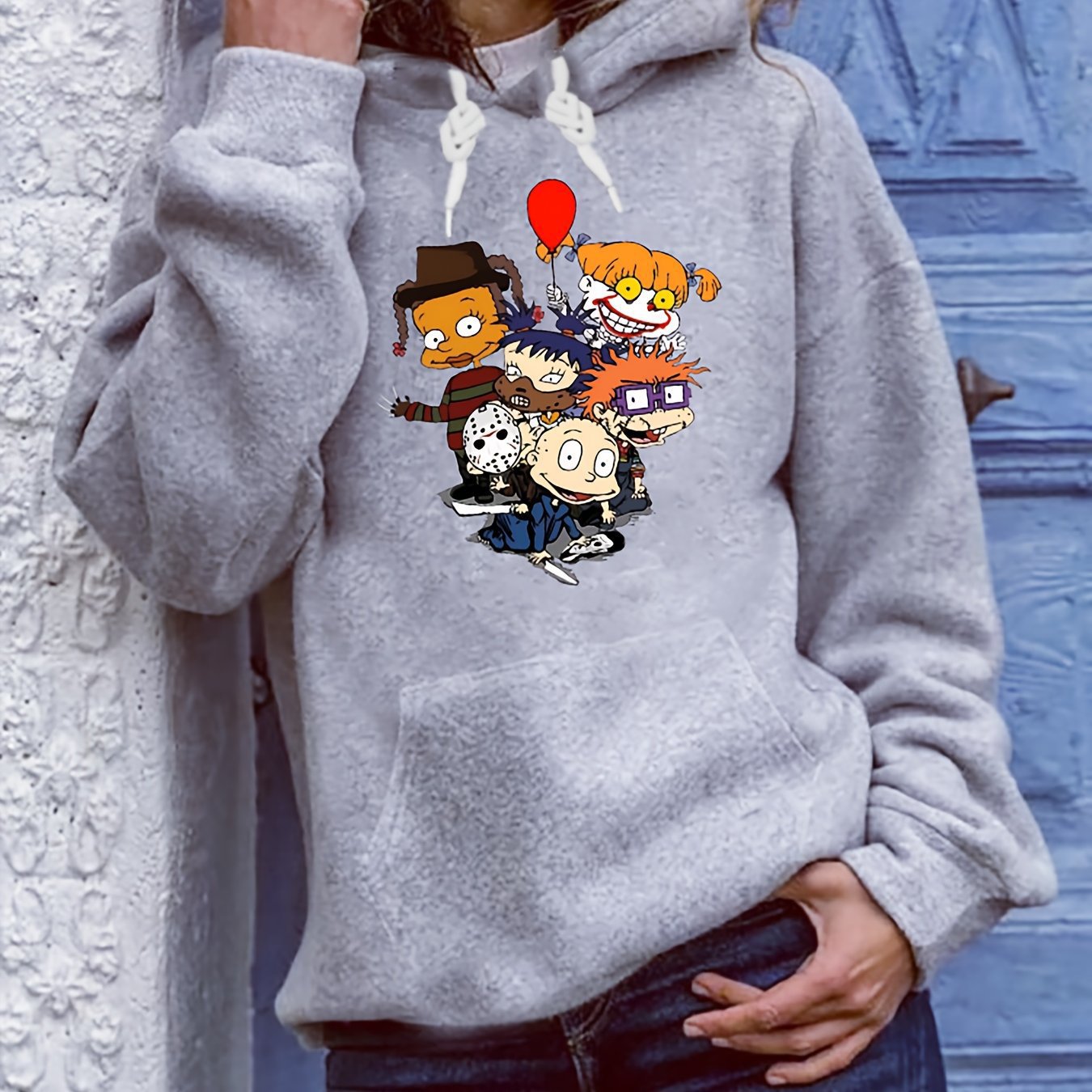Plus Size Casual Sweatshirt Womens Plus Cartoon Fig