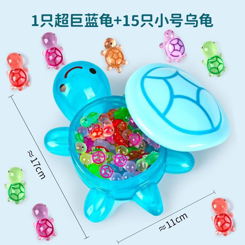 Tapa abierta 17cm Big Mac luminosa gran tortuga cara a cara caja de almacenamiento de juguete luminosa pequeña tortuga muñeca bolsa ciega