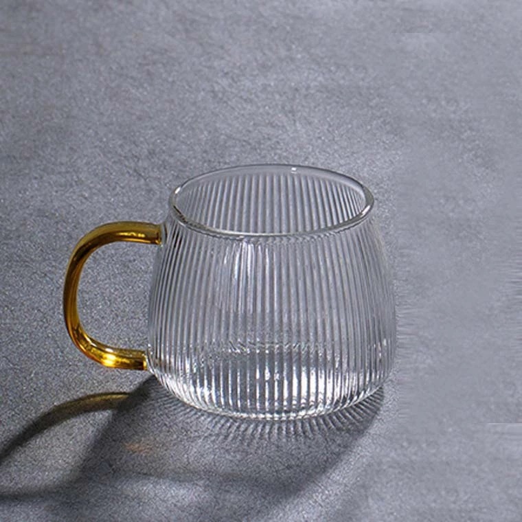 Für den Heimgebrauch, Griff aus hochwertigem Borosilikatglas, vertikaler Streifen, hitzebeständig, für Büro, Blütentee, hochwertige Milch, Frühstück_voghion.com