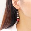 Copper metal synthesized fashionable universal red zirconium, earrings