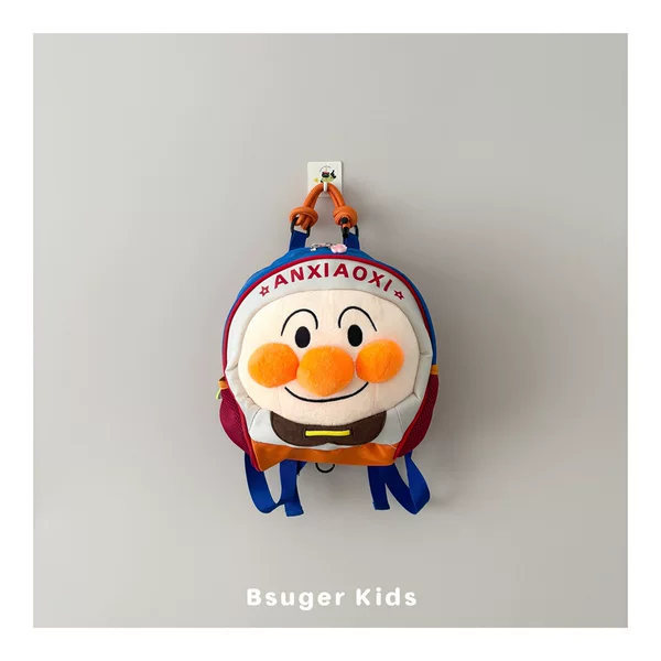 Cartoon Anpanman Children's Backpack Kindergarten Anti-Lost School Bag Lightweight Breathable Travel Backpack for Boys and Girls