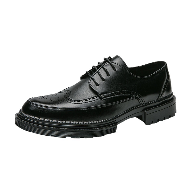 Los zapatos de cuero de los hombres de negocios formales de cuero de desgaste de los zapatos de los hombres ocasionales respirables plataforma de aumento de altura de los hombres zapatos de cuero de la boda británica