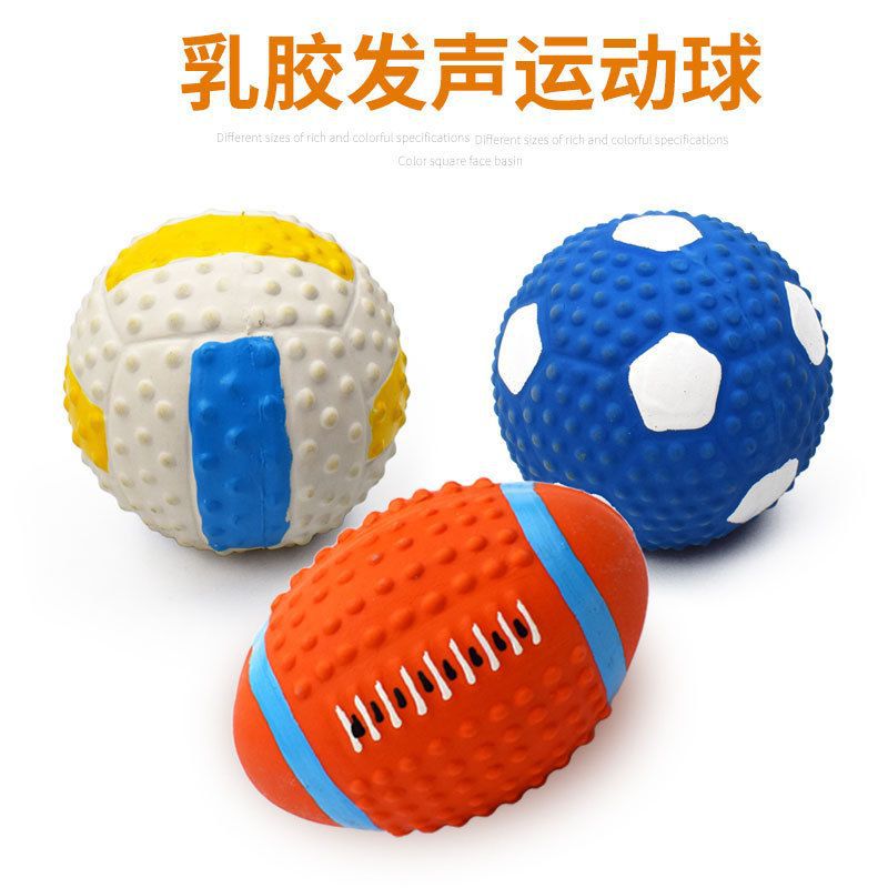 Dog Toys Bite-Resistant Large, Medium and Small Size Dogss Molar Teddy Golden Retriever Toy Ball with Sound Dog Rugby