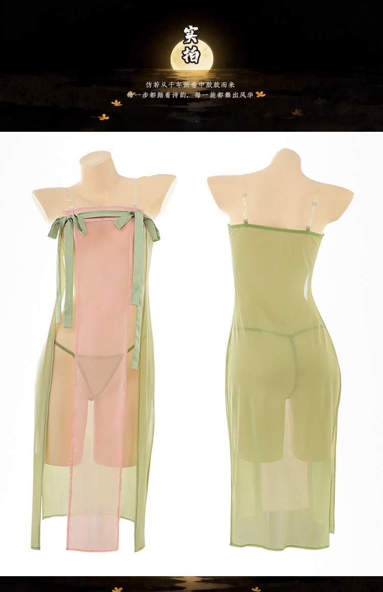 Feimu & Miji Rabbit-Style Sheer Mesh Top and Dress Set with Headband and Gold Chain — detail image 24
