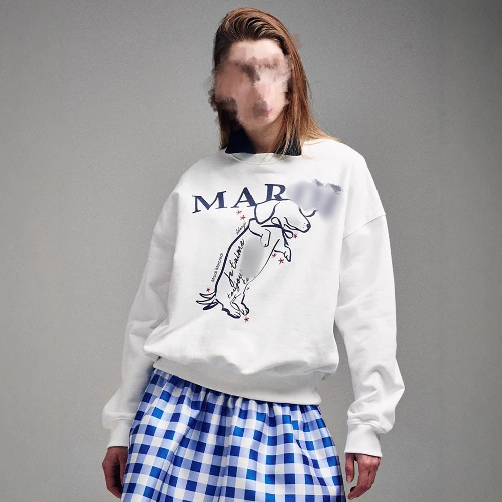 即墨原厂Mard*摇尾珍珠小狗卫衣腊肠狗线条休闲宽松棉上衣新款女