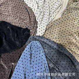D-8251#小波点双面绒植绒雪尼尔秋冬棉服外套裙子西装发饰布面料