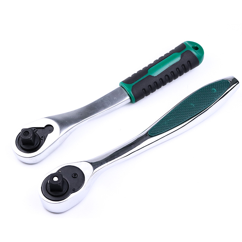 72/90 diente llave de trinquete rápida mango curvo llave de trinquete llave grande, mediano y pequeño vuelo rápido caída llave de trinquete