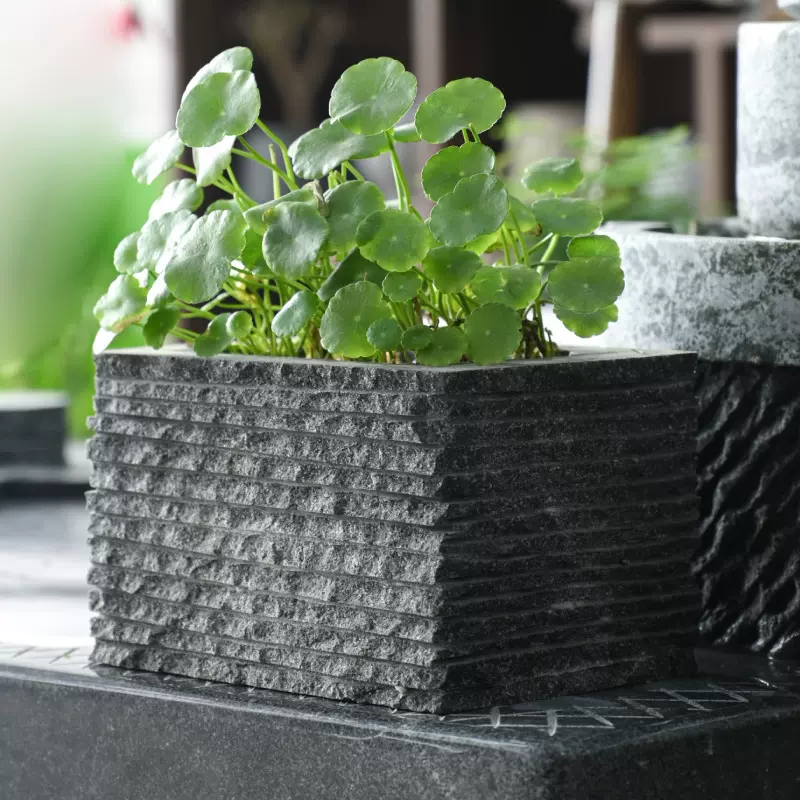 天然石头花盆鱼缸流水摆件石槽水槽石雕鱼缸石头花盆水槽青石水缸