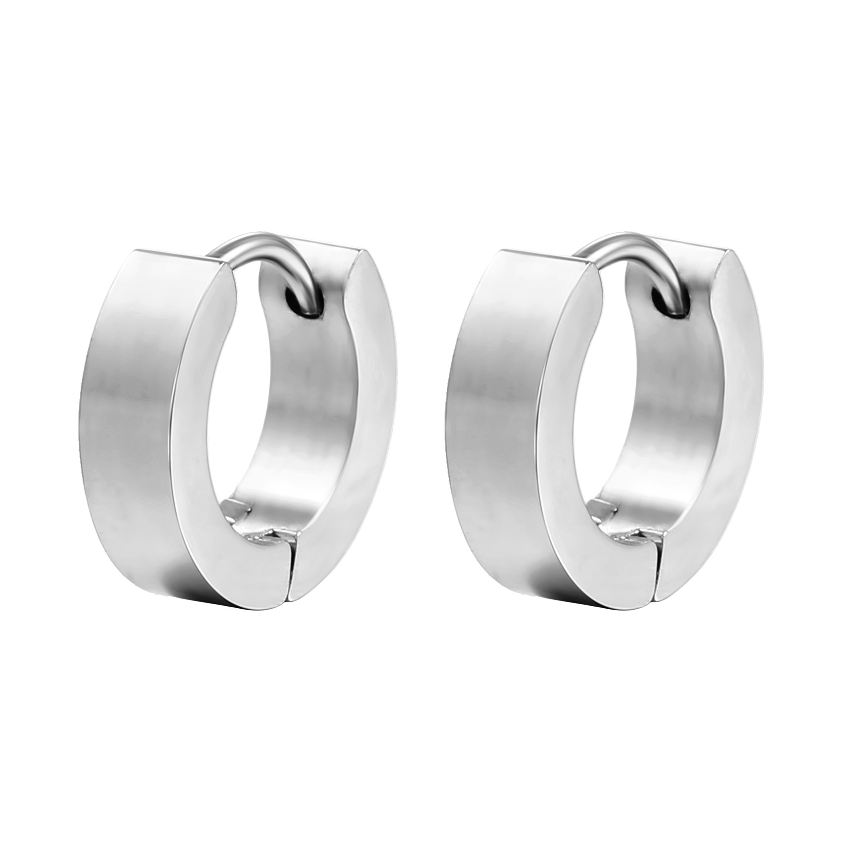 Hoop Earrings Classification 1 Piece Quantity 1 Piece Punk Round Plating 201 Stainless Steel 18K Gold Plated Hoop Earrings