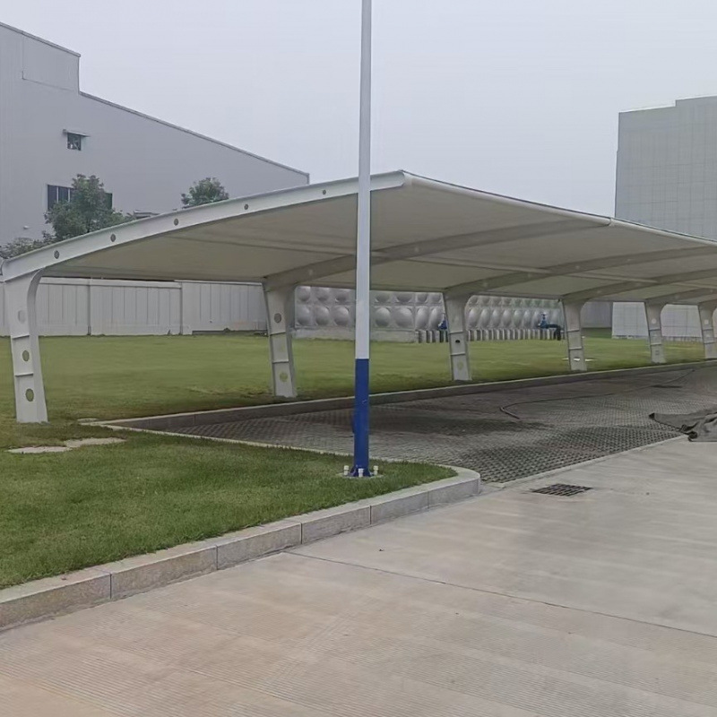 膜结构汽车棚景观棚张拉膜PVC刀刮膜布推拉篷布雨棚充电桩雨篷